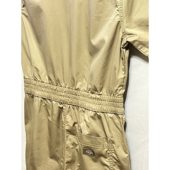 Dickies Unisex Khaki Tan Short Sleeve Zip Front Utility Coveralls Jumpsuit Small - Picture 12 of 16